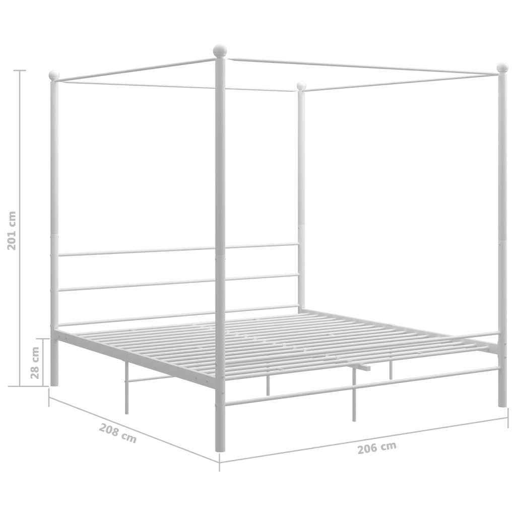Hemelbedframe metaal wit 200x200 cm is nu te koop bij PeponiXL, paradijselijk wonen!