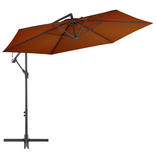 Zweefparasol met aluminium paal 300 cm terracottakleurig is nu te koop bij PeponiXL, paradijselijk wonen!