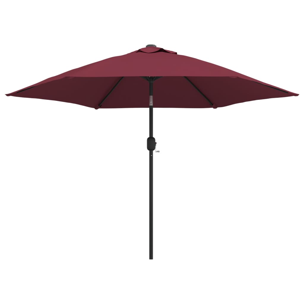 Parasol met LED-verlichting en stalen paal 300 cm bordeauxrood is nu te koop bij PeponiXL, paradijselijk wonen!