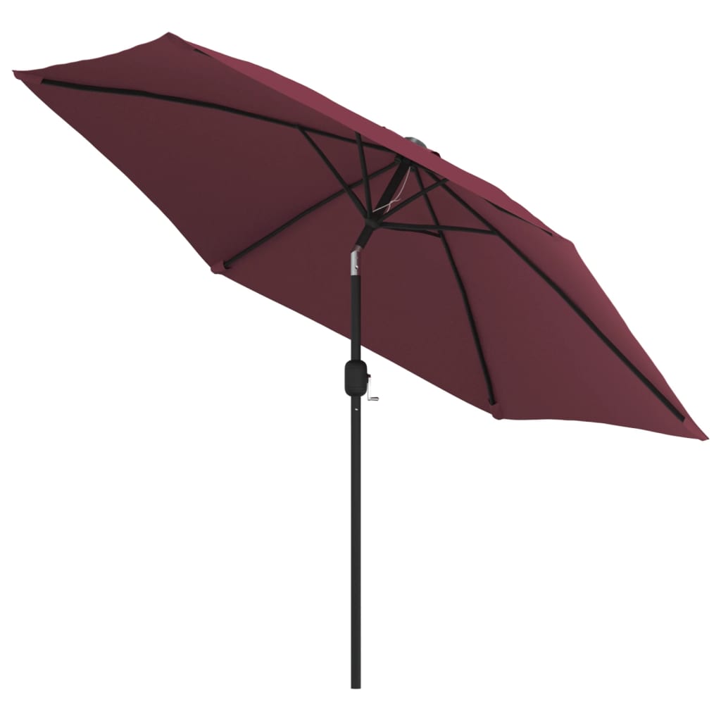 Parasol met LED-verlichting en stalen paal 300 cm bordeauxrood is nu te koop bij PeponiXL, paradijselijk wonen!