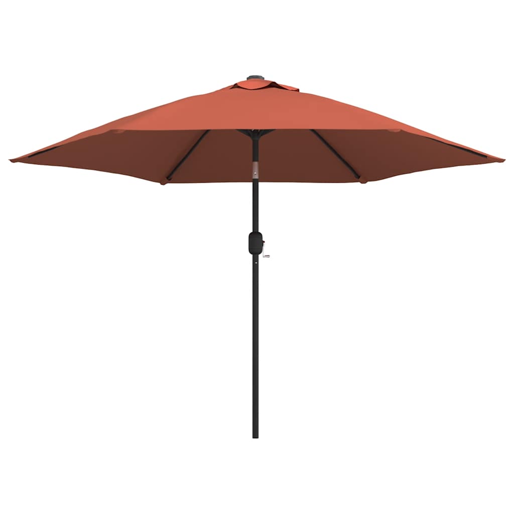 Parasol met LED-verlichting en stalen paal 300 cm terracotta is nu te koop bij PeponiXL, paradijselijk wonen!