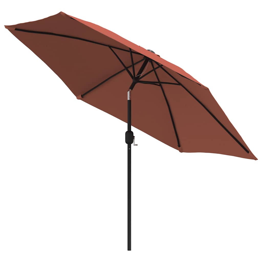 Parasol met LED-verlichting en stalen paal 300 cm terracotta is nu te koop bij PeponiXL, paradijselijk wonen!