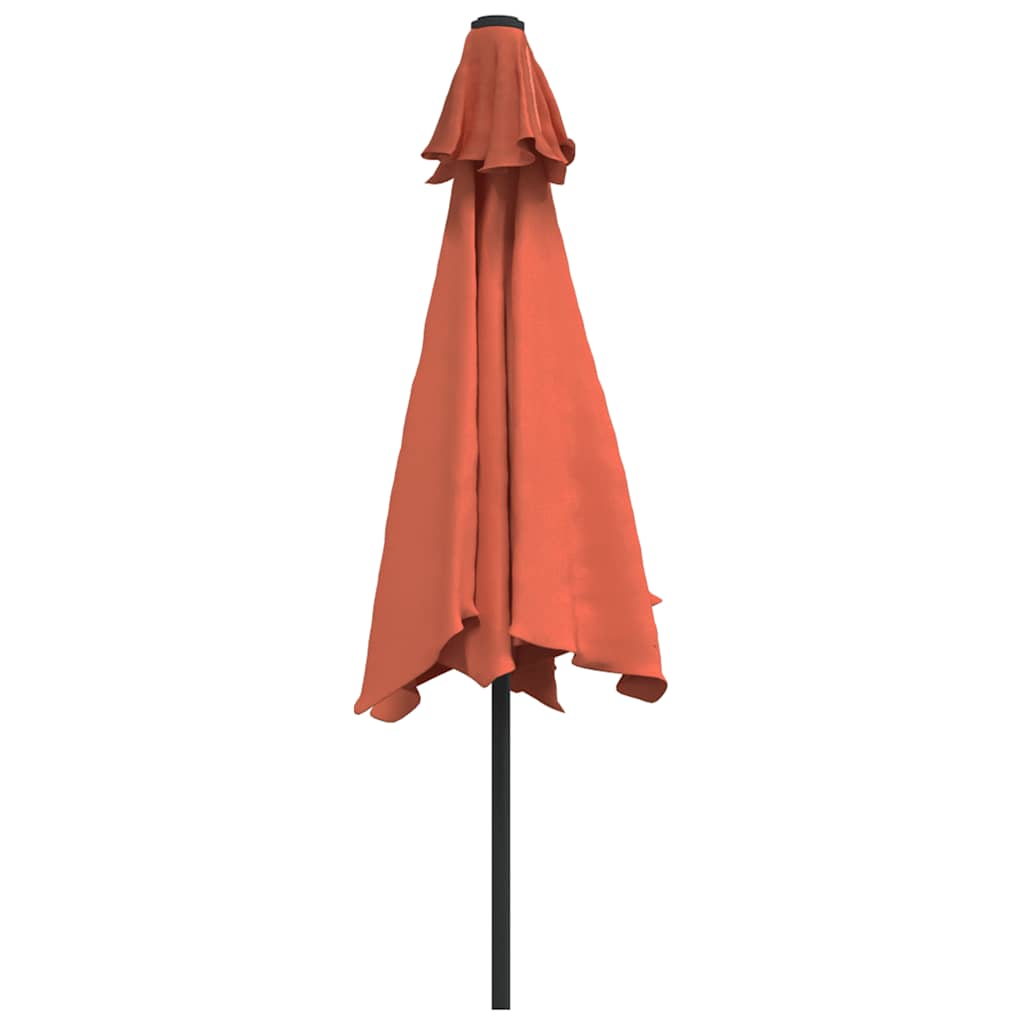 Parasol met LED-verlichting en stalen paal 300 cm terracotta is nu te koop bij PeponiXL, paradijselijk wonen!