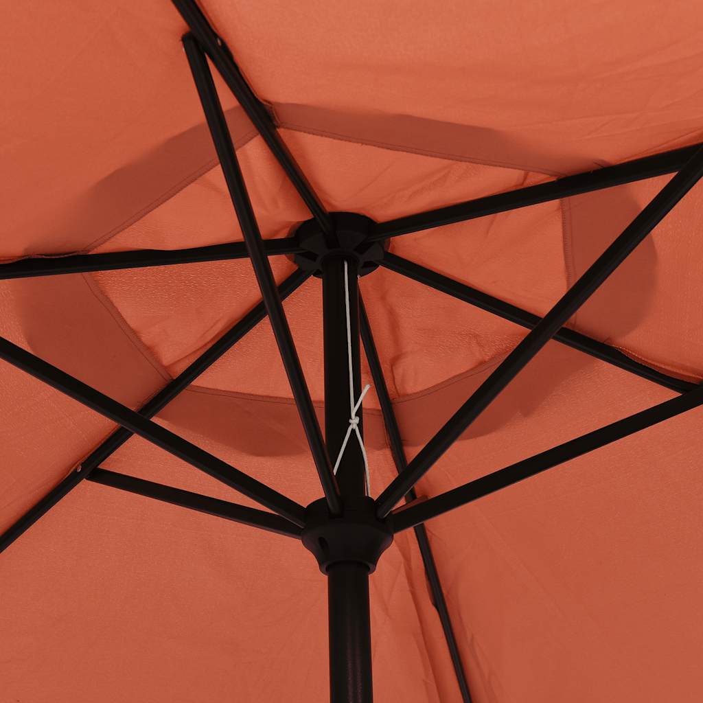 Parasol met LED-verlichting en stalen paal 300 cm terracotta is nu te koop bij PeponiXL, paradijselijk wonen!