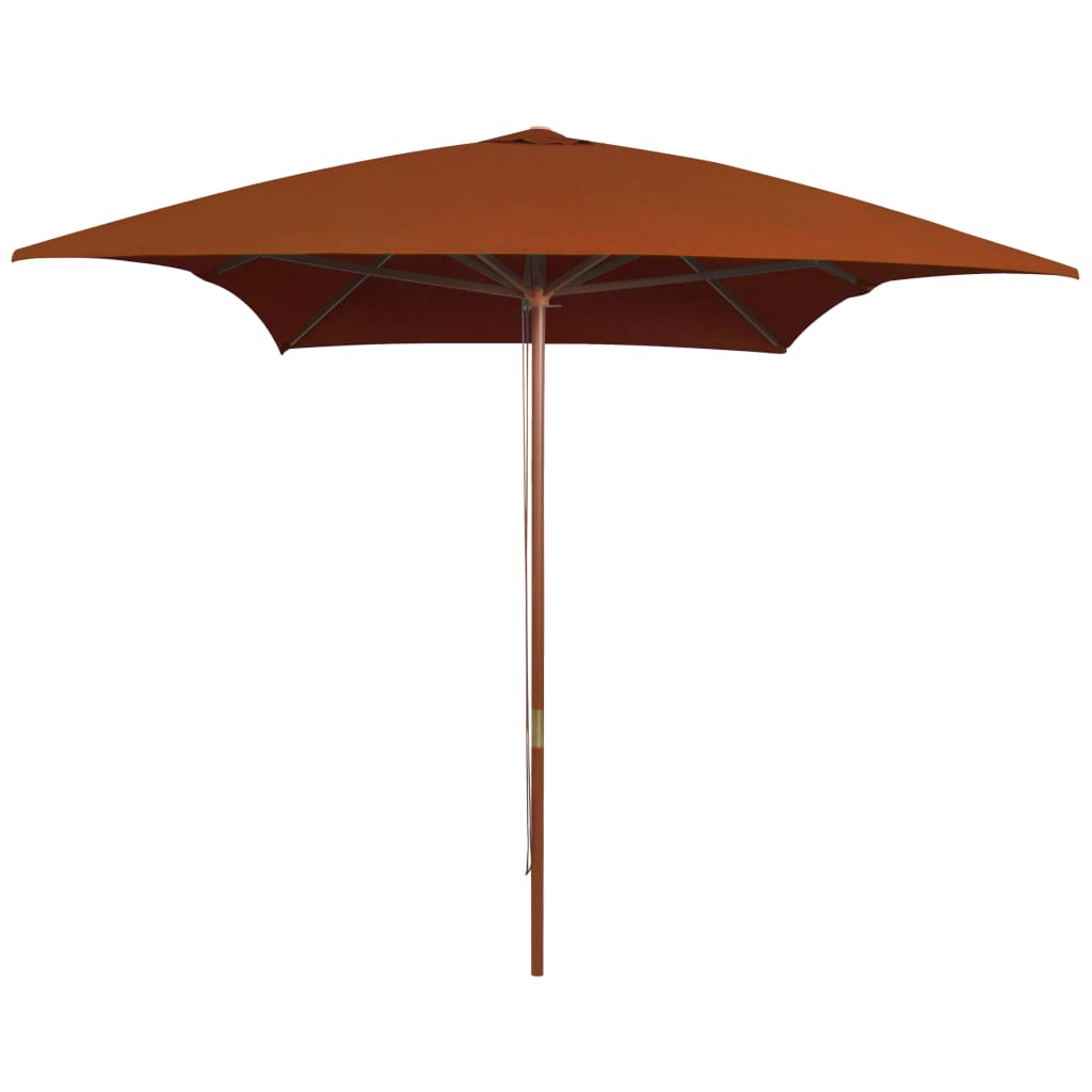 Parasol met houten paal 200x300 cm terracottakleurig is nu te koop bij PeponiXL, paradijselijk wonen!