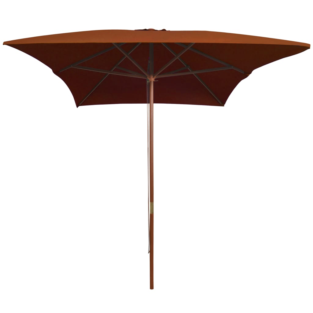 Parasol met houten paal 200x300 cm terracottakleurig is nu te koop bij PeponiXL, paradijselijk wonen!