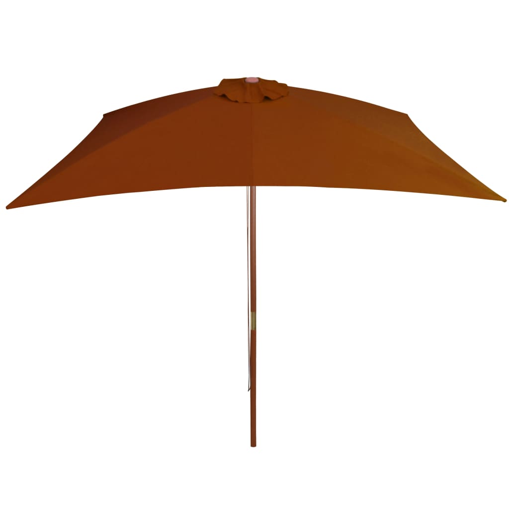 Parasol met houten paal 200x300 cm terracottakleurig is nu te koop bij PeponiXL, paradijselijk wonen!