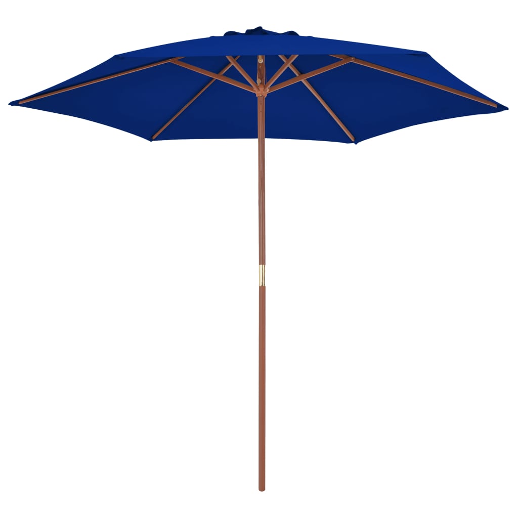 Parasol met houten paal 270 cm blauw is nu te koop bij PeponiXL, paradijselijk wonen!