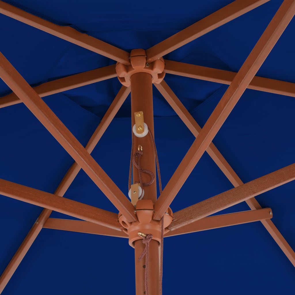 Parasol met houten paal 270 cm blauw is nu te koop bij PeponiXL, paradijselijk wonen!