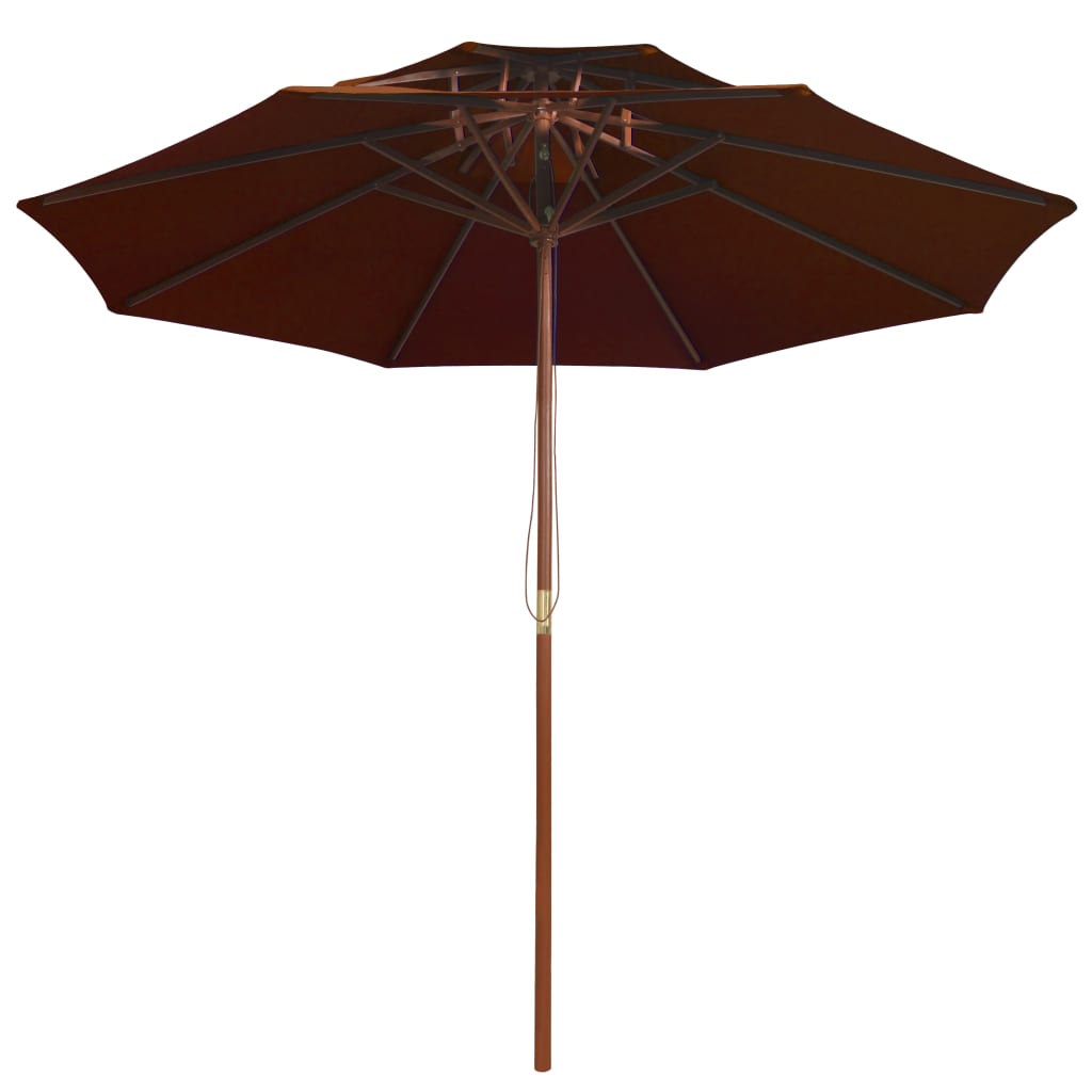 Parasol dubbeldekker met houten paal 270 cm terracottakleurig is nu te koop bij PeponiXL, paradijselijk wonen!
