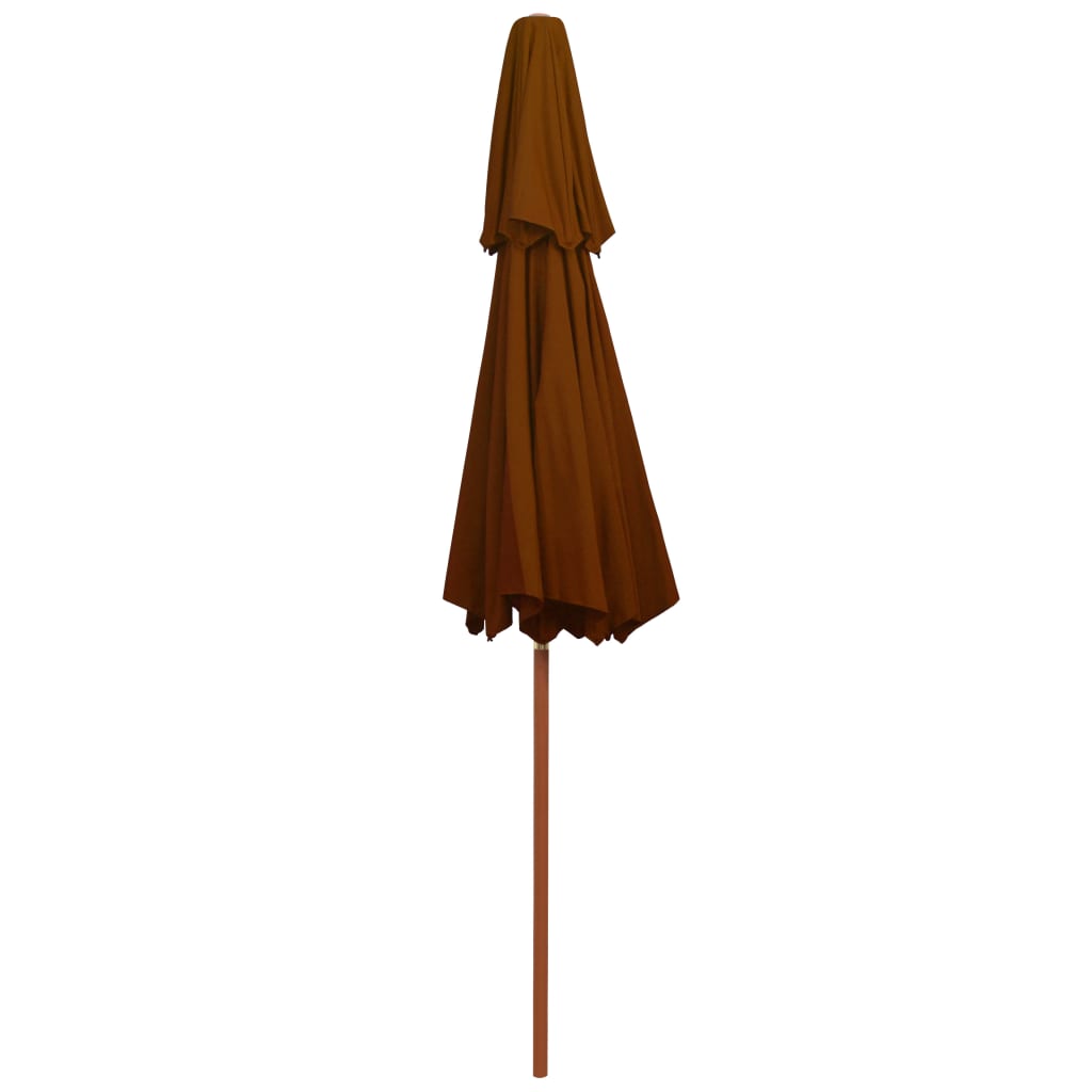 Parasol dubbeldekker met houten paal 270 cm terracottakleurig is nu te koop bij PeponiXL, paradijselijk wonen!