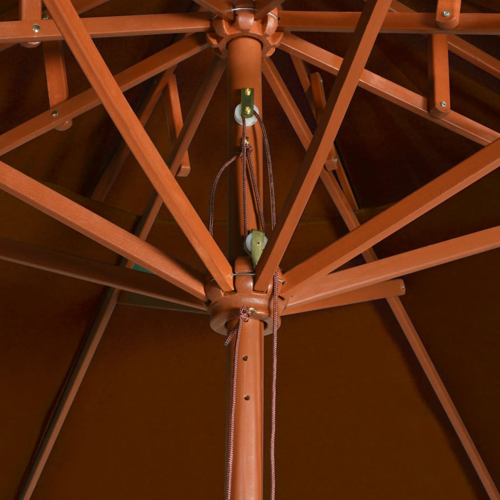 Parasol dubbeldekker met houten paal 270 cm terracottakleurig is nu te koop bij PeponiXL, paradijselijk wonen!