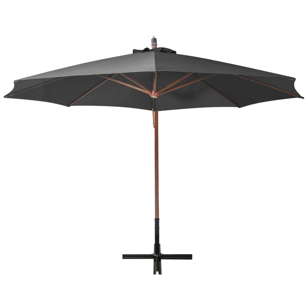 Zweefparasol met paal 3,5x2,9 m massief vurenhout antraciet is nu te koop bij PeponiXL, paradijselijk wonen!