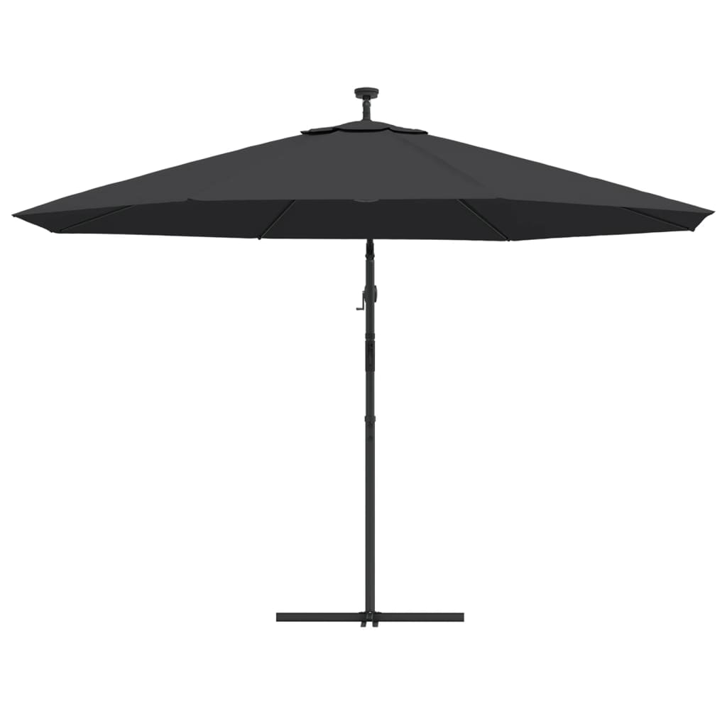 Zweefparasol met LED-verlichting 350 cm zwart is nu te koop bij PeponiXL, paradijselijk wonen!