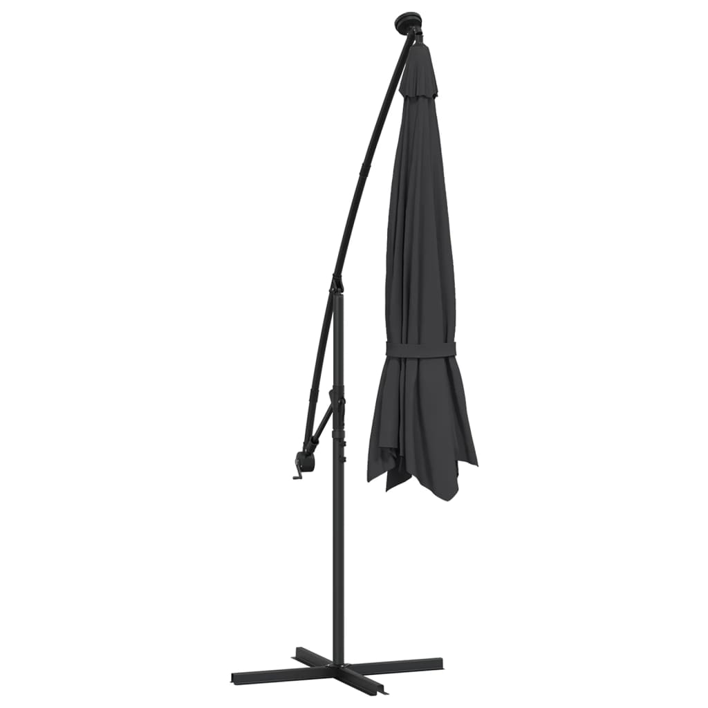 Zweefparasol met LED-verlichting 350 cm zwart is nu te koop bij PeponiXL, paradijselijk wonen!