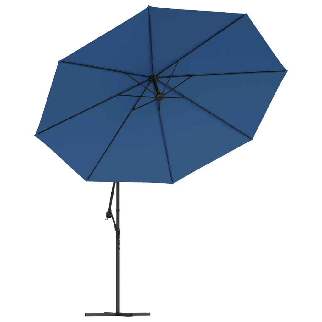 Zweefparasol met LED-verlichting 350 cm azuurblauw is nu te koop bij PeponiXL, paradijselijk wonen!
