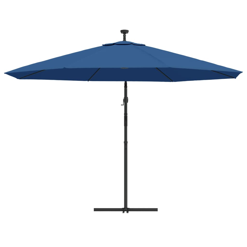Zweefparasol met LED-verlichting 350 cm azuurblauw is nu te koop bij PeponiXL, paradijselijk wonen!