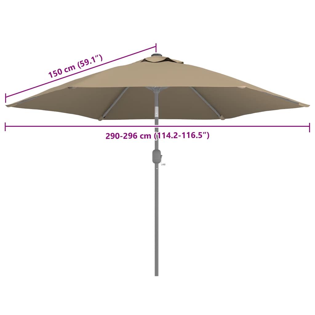 Vervangingsdoek voor parasol 300 cm taupe is nu te koop bij PeponiXL, paradijselijk wonen!