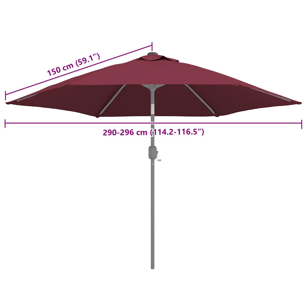 Vervangingsdoek voor parasol 300 cm bordeauxrood is nu te koop bij PeponiXL, paradijselijk wonen!