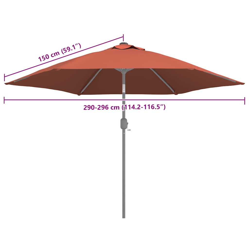 Vervangingsdoek voor parasol 300 cm terracottakleurig is nu te koop bij PeponiXL, paradijselijk wonen!