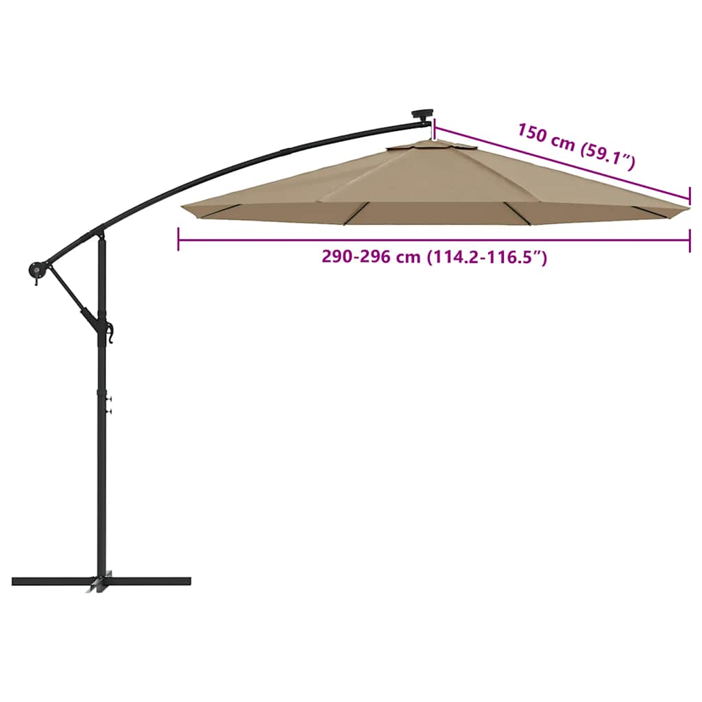 Vervangingsdoek voor zweefparasol 300 cm taupe is nu te koop bij PeponiXL, paradijselijk wonen!