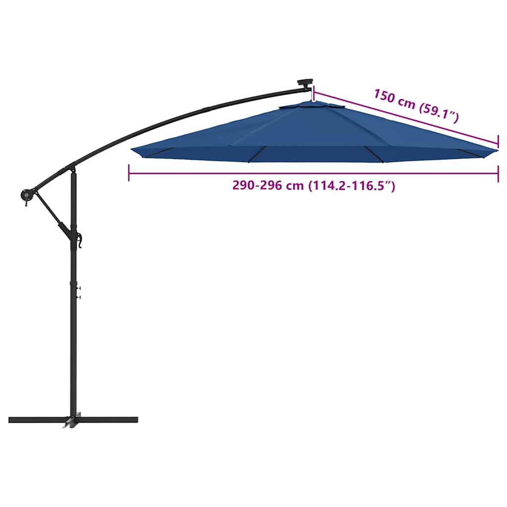 Vervangingsdoek voor zweefparasol 300 cm azuurblauw is nu te koop bij PeponiXL, paradijselijk wonen!