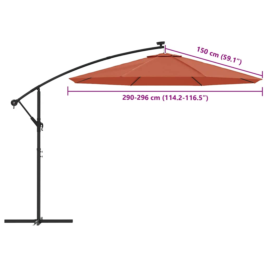 Vervangingsdoek voor zweefparasol 300 cm terracottakleurig is nu te koop bij PeponiXL, paradijselijk wonen!