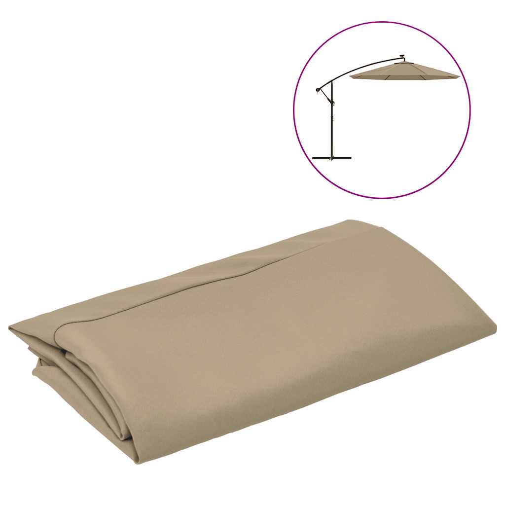 Vervangende stof voor zweefparasol taupe 350 cm is nu te koop bij PeponiXL, paradijselijk wonen!