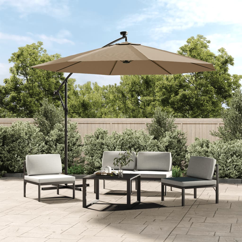 Vervangende stof voor zweefparasol taupe 350 cm is nu te koop bij PeponiXL, paradijselijk wonen!