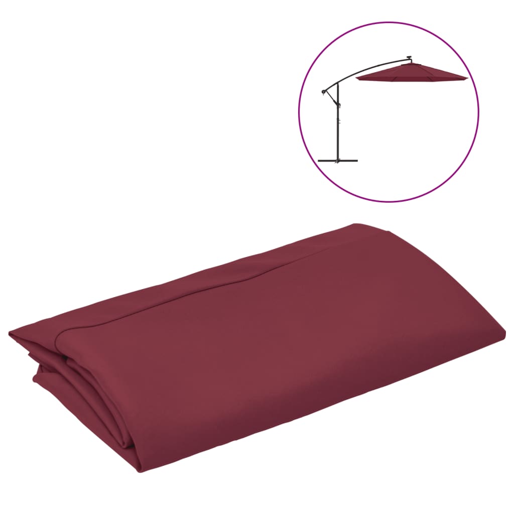 Vervangingsdoek voor zweefparasol 350 cm bordeauxrood is nu te koop bij PeponiXL, paradijselijk wonen!