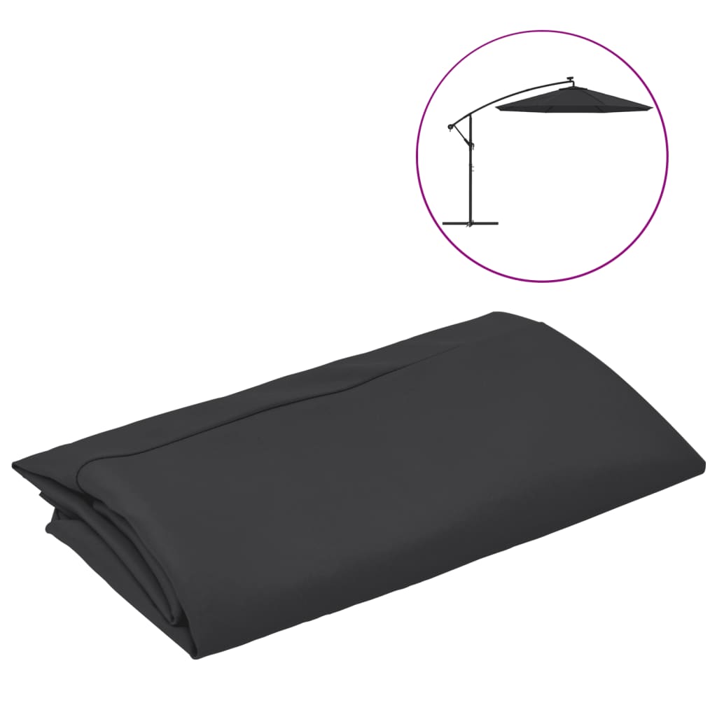 Vervangingsdoek voor zweefparasol 350 cm zwart is nu te koop bij PeponiXL, paradijselijk wonen!