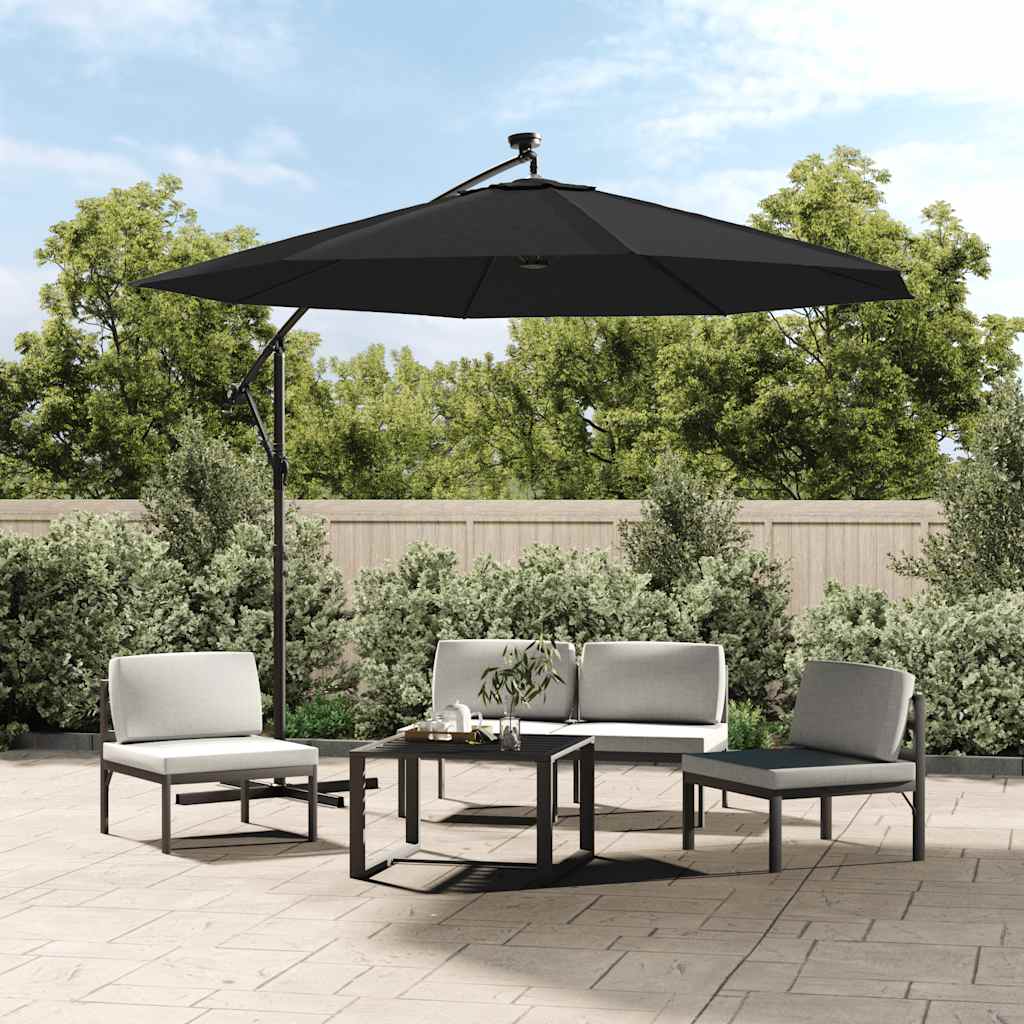 Vervangingsdoek voor zweefparasol 350 cm zwart is nu te koop bij PeponiXL, paradijselijk wonen!