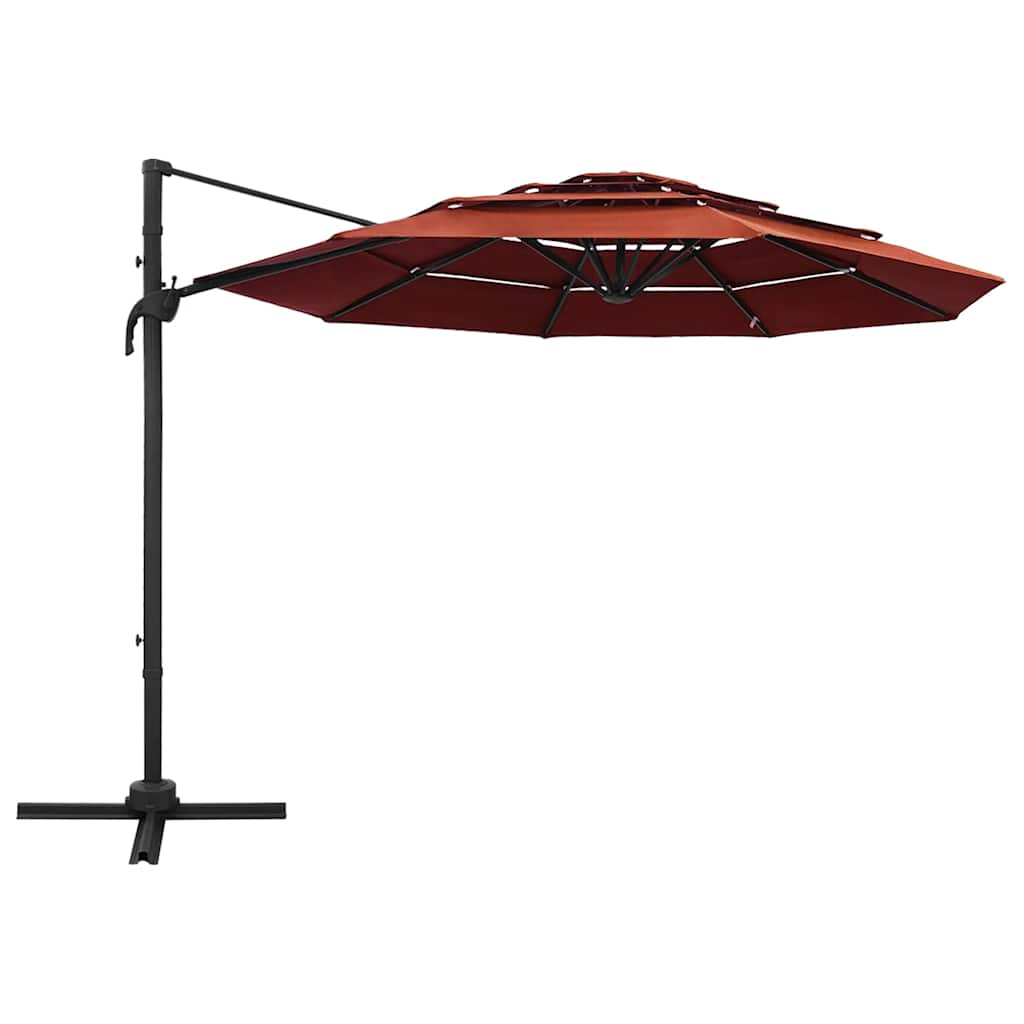 Parasol 4-laags met aluminium paal 3x3 m terracottakleurig is nu te koop bij PeponiXL, paradijselijk wonen!