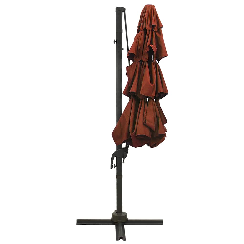 Parasol 4-laags met aluminium paal 3x3 m terracottakleurig is nu te koop bij PeponiXL, paradijselijk wonen!