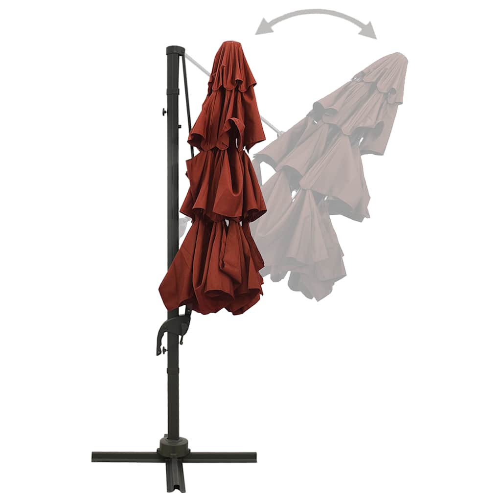 Parasol 4-laags met aluminium paal 3x3 m terracottakleurig is nu te koop bij PeponiXL, paradijselijk wonen!