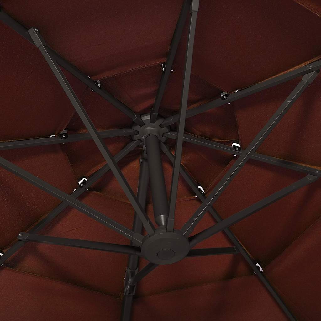 Parasol 4-laags met aluminium paal 3x3 m terracottakleurig is nu te koop bij PeponiXL, paradijselijk wonen!
