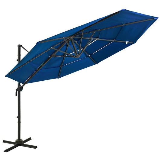 Parasol 4-laags met aluminium paal 3x3 m azuurblauw is nu te koop bij PeponiXL, paradijselijk wonen!