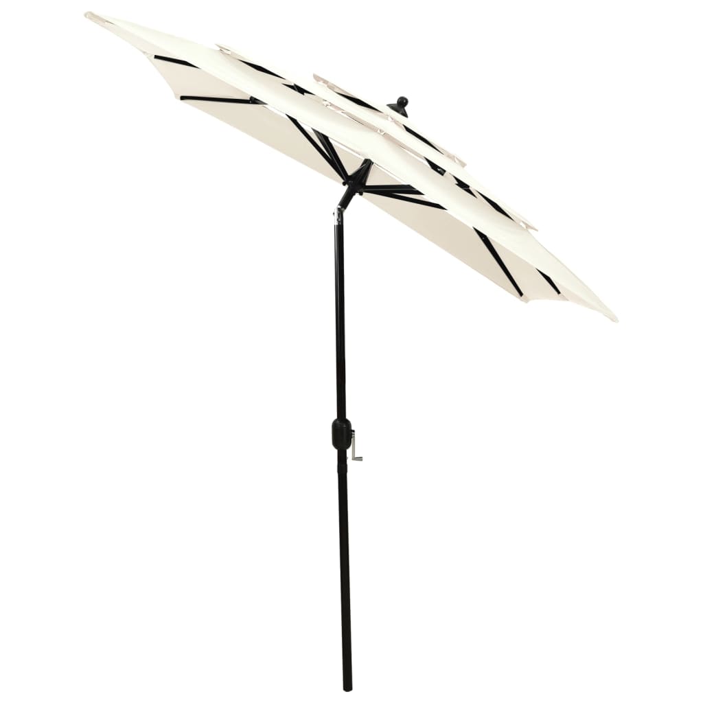 Parasol 3-laags met aluminium paal 2x2 m zandkleurig is nu te koop bij PeponiXL, paradijselijk wonen!
