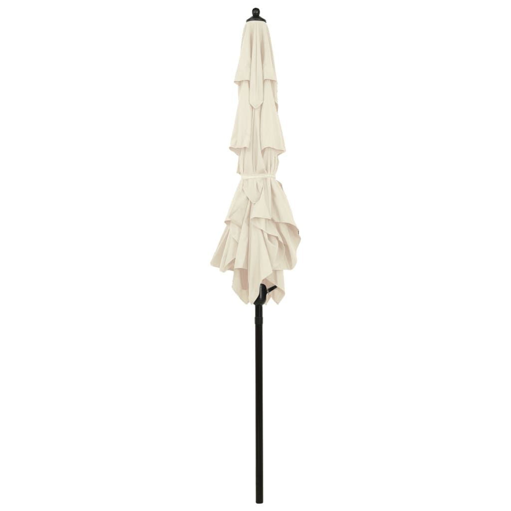 Parasol 3-laags met aluminium paal 2x2 m zandkleurig is nu te koop bij PeponiXL, paradijselijk wonen!