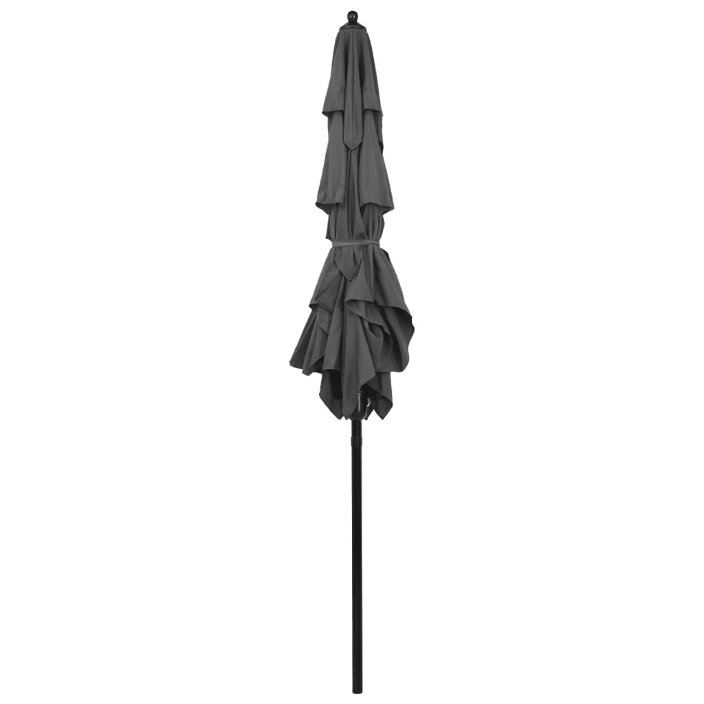 Parasol 3-laags met aluminium paal 2x2 m antracietkleurig is nu te koop bij PeponiXL, paradijselijk wonen!