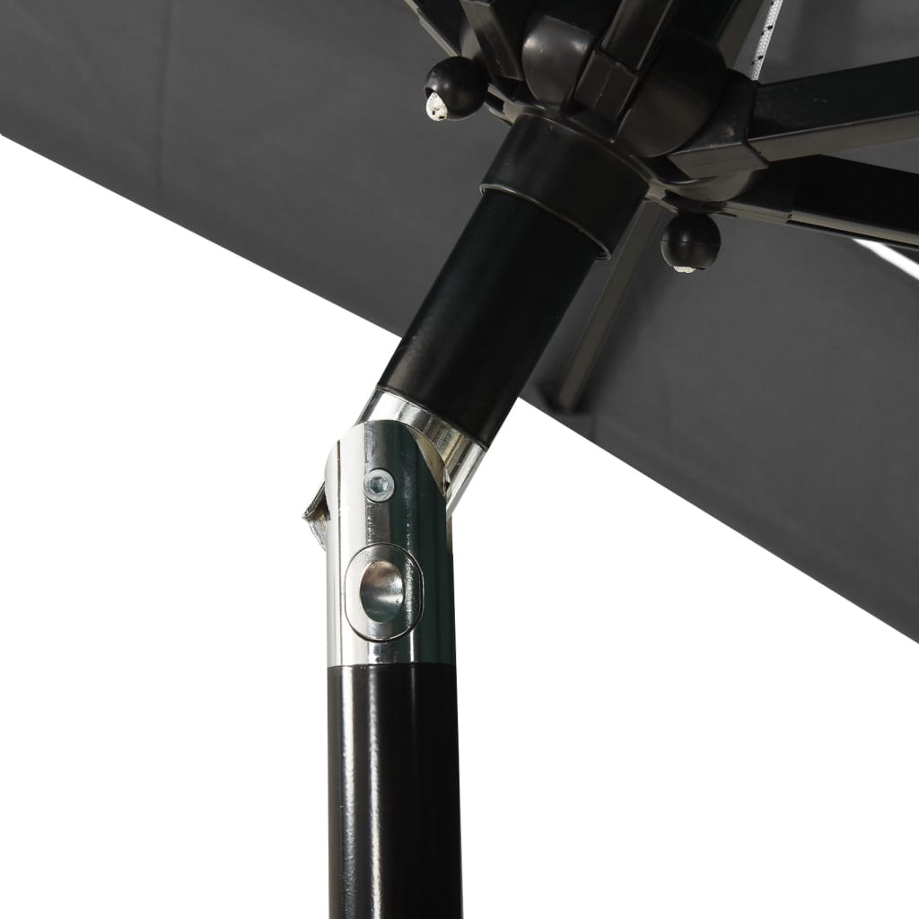 Parasol 3-laags met aluminium paal 2x2 m antracietkleurig is nu te koop bij PeponiXL, paradijselijk wonen!