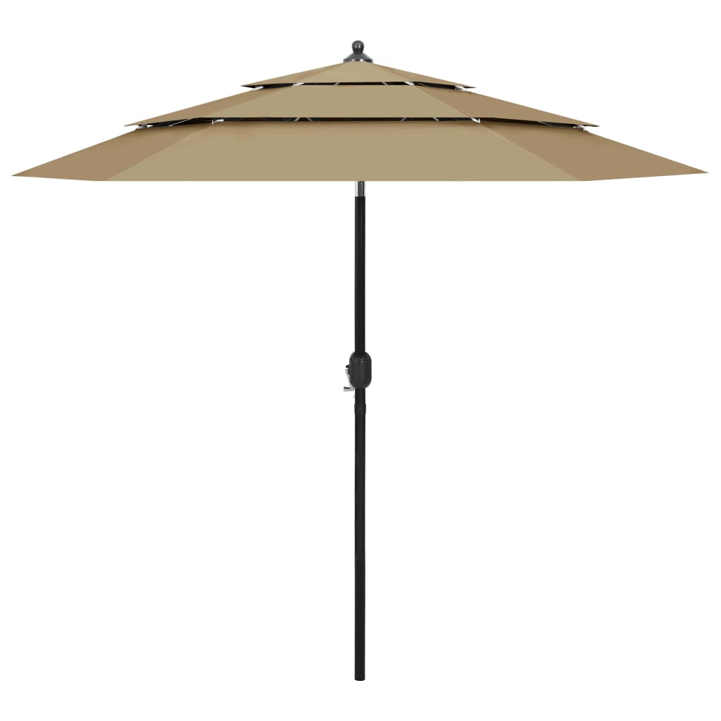 Parasol 3-laags met aluminium paal 2,5 m taupe is nu te koop bij PeponiXL, paradijselijk wonen!
