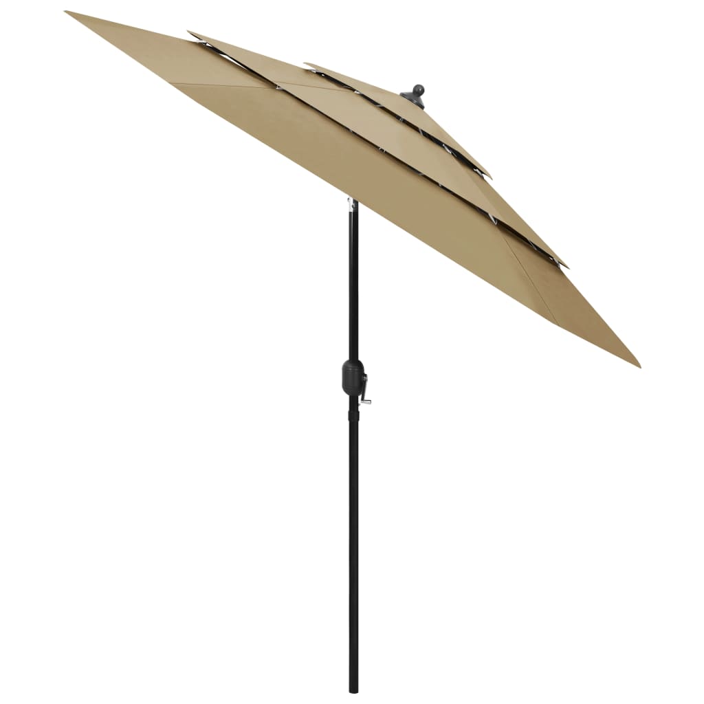 Parasol 3-laags met aluminium paal 2,5 m taupe is nu te koop bij PeponiXL, paradijselijk wonen!