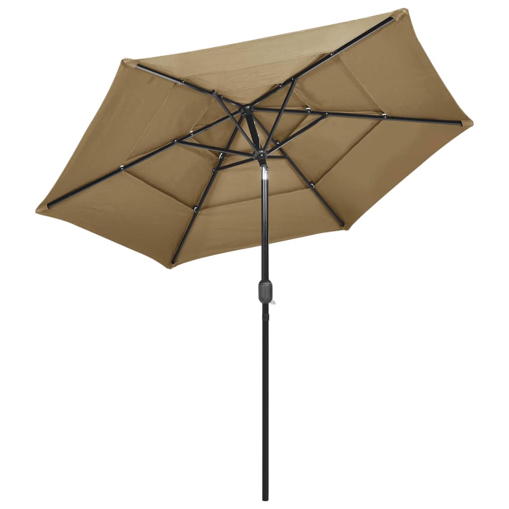 Parasol 3-laags met aluminium paal 2,5 m taupe is nu te koop bij PeponiXL, paradijselijk wonen!