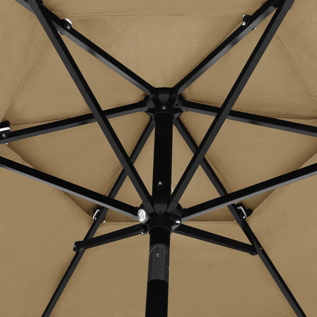 Parasol 3-laags met aluminium paal 2,5 m taupe is nu te koop bij PeponiXL, paradijselijk wonen!