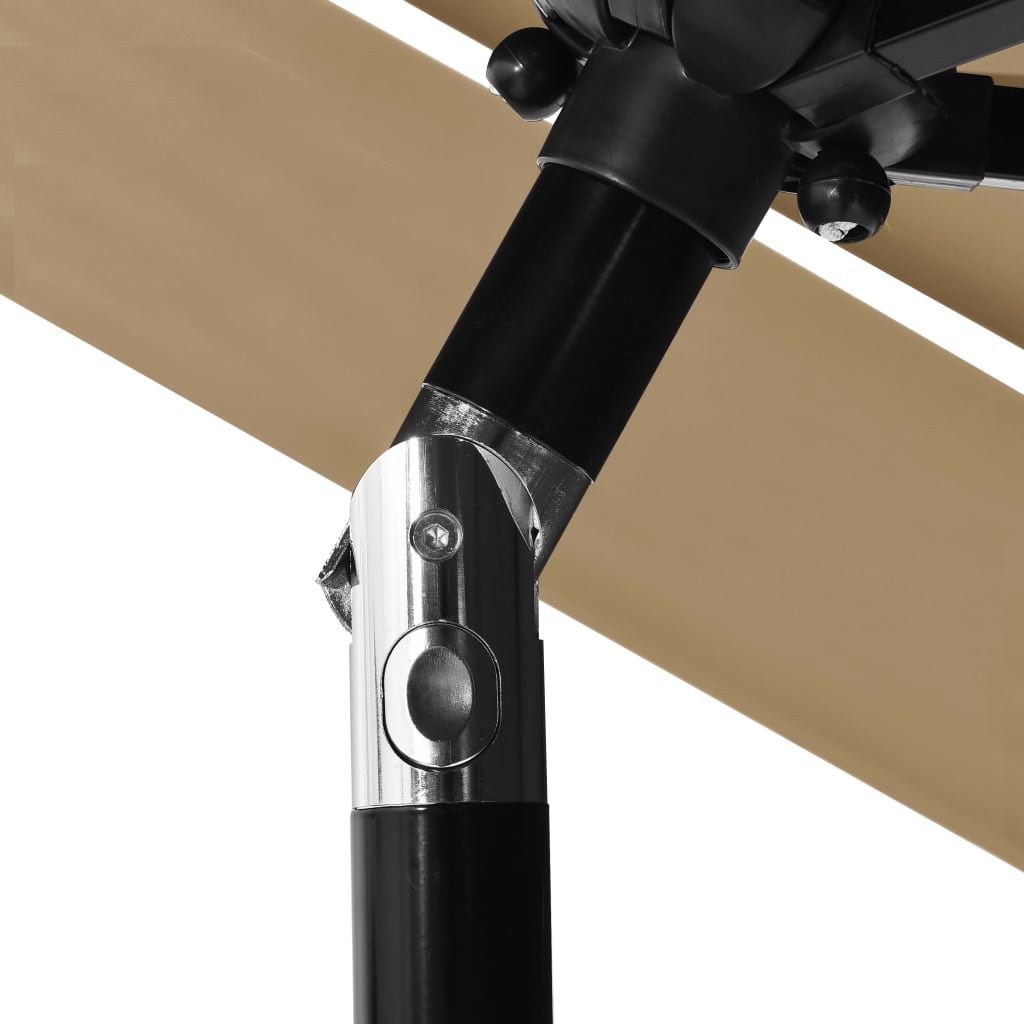 Parasol 3-laags met aluminium paal 2,5 m taupe is nu te koop bij PeponiXL, paradijselijk wonen!