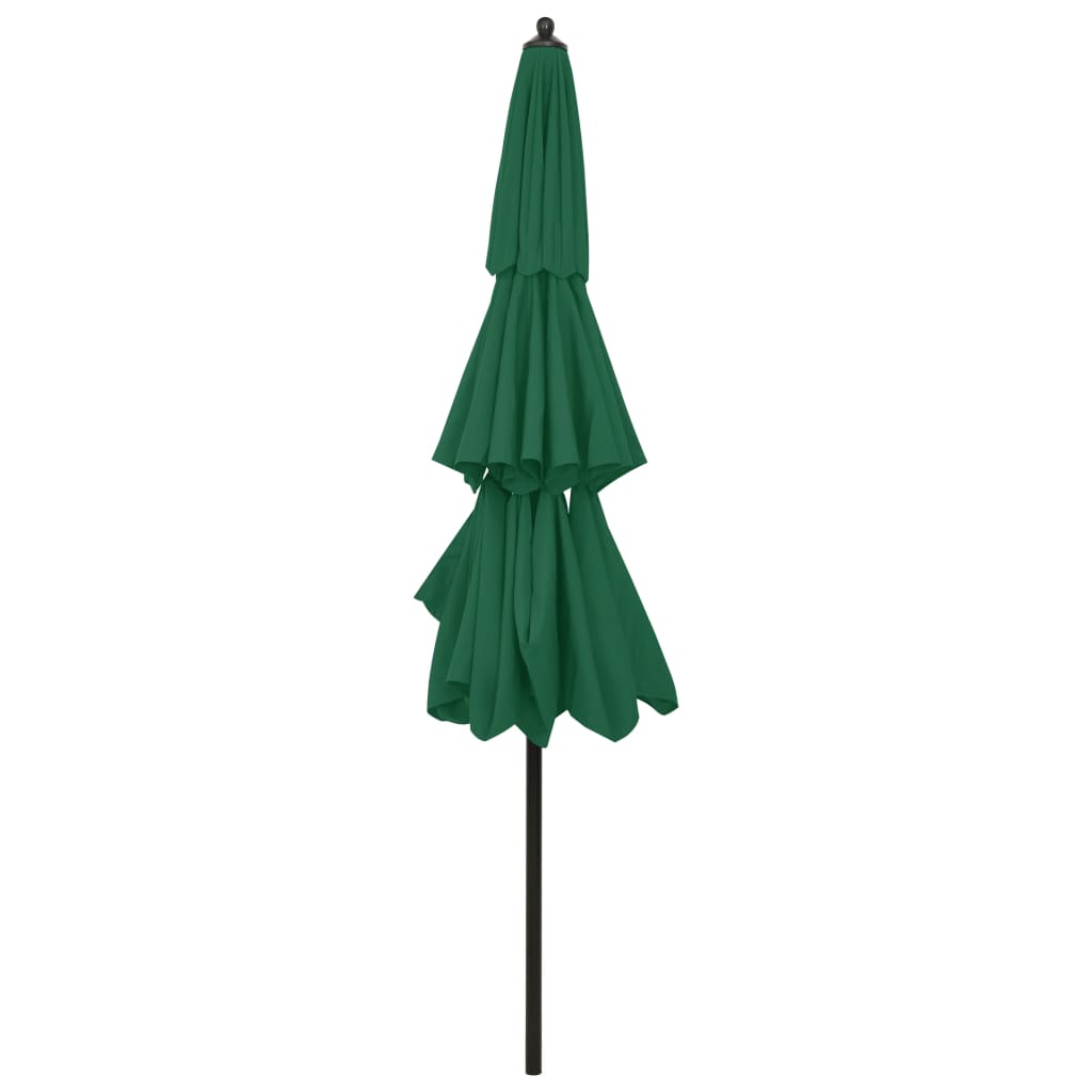 Parasol 3-laags met aluminium paal 3 m groen is nu te koop bij PeponiXL, paradijselijk wonen!