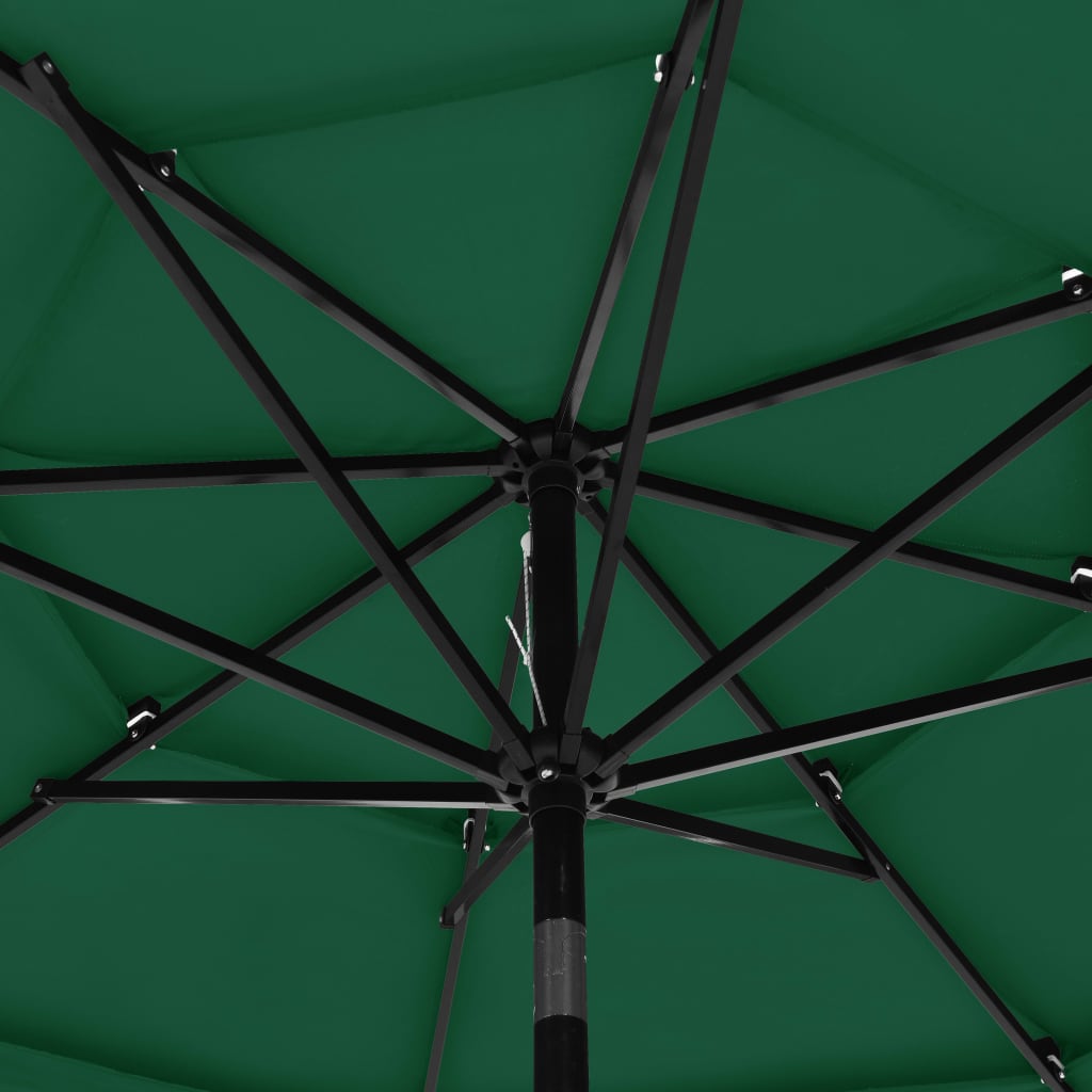 Parasol 3-laags met aluminium paal 3 m groen is nu te koop bij PeponiXL, paradijselijk wonen!