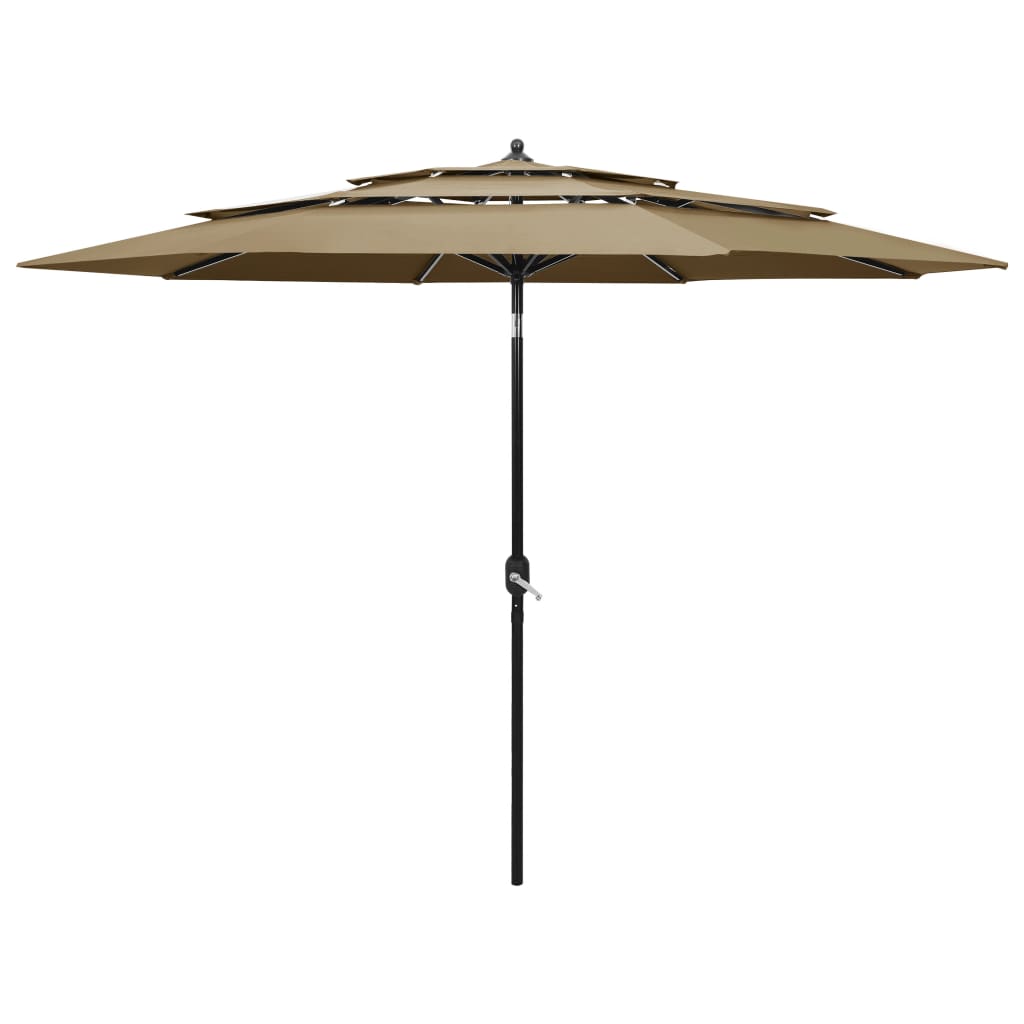 Parasol 3-laags met aluminium paal 3 m taupe is nu te koop bij PeponiXL, paradijselijk wonen!