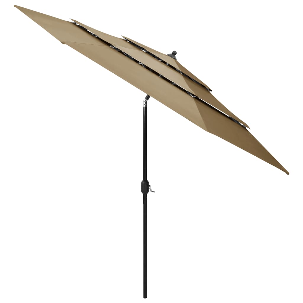 Parasol 3-laags met aluminium paal 3 m taupe is nu te koop bij PeponiXL, paradijselijk wonen!
